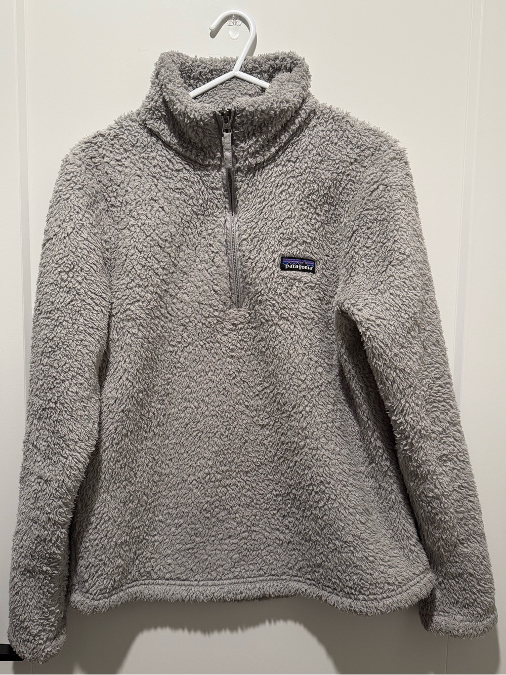 Patagonia Light Gray Sherpa Half-Zip Pullover